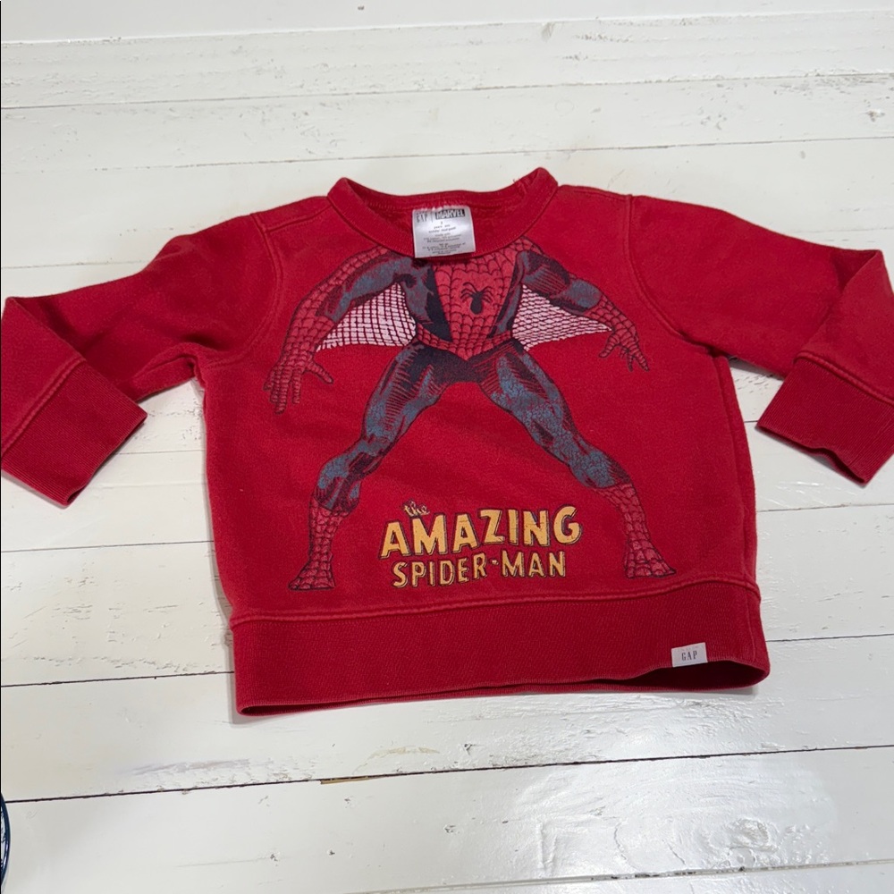 🍄3T Baby gap Marvel Red Toddler Spider-Man Sweatshirt